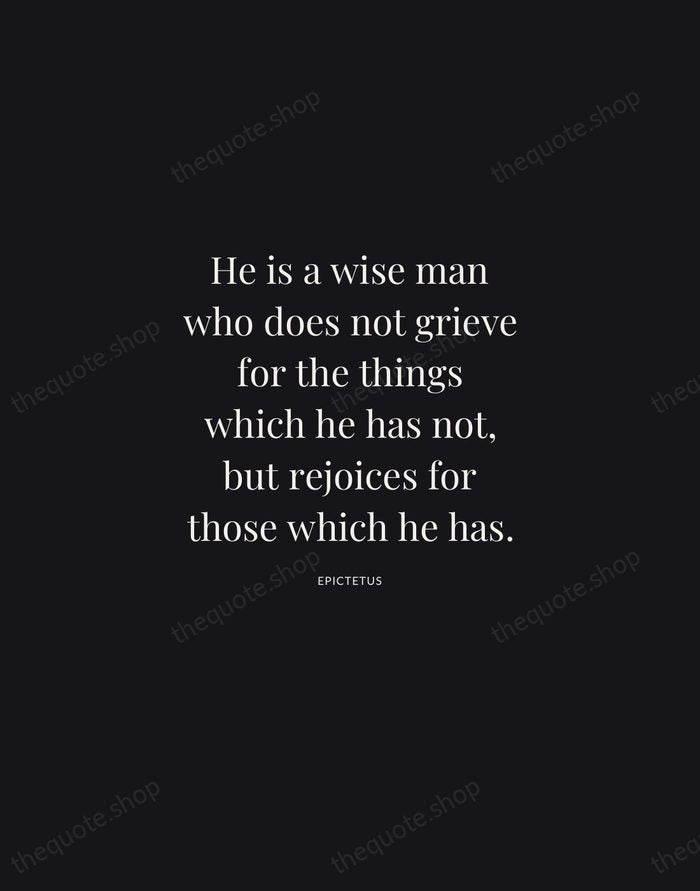 He is a wise man who does not grieve for the things… — Epictetus | Printable Wall Art — Midnight Serif