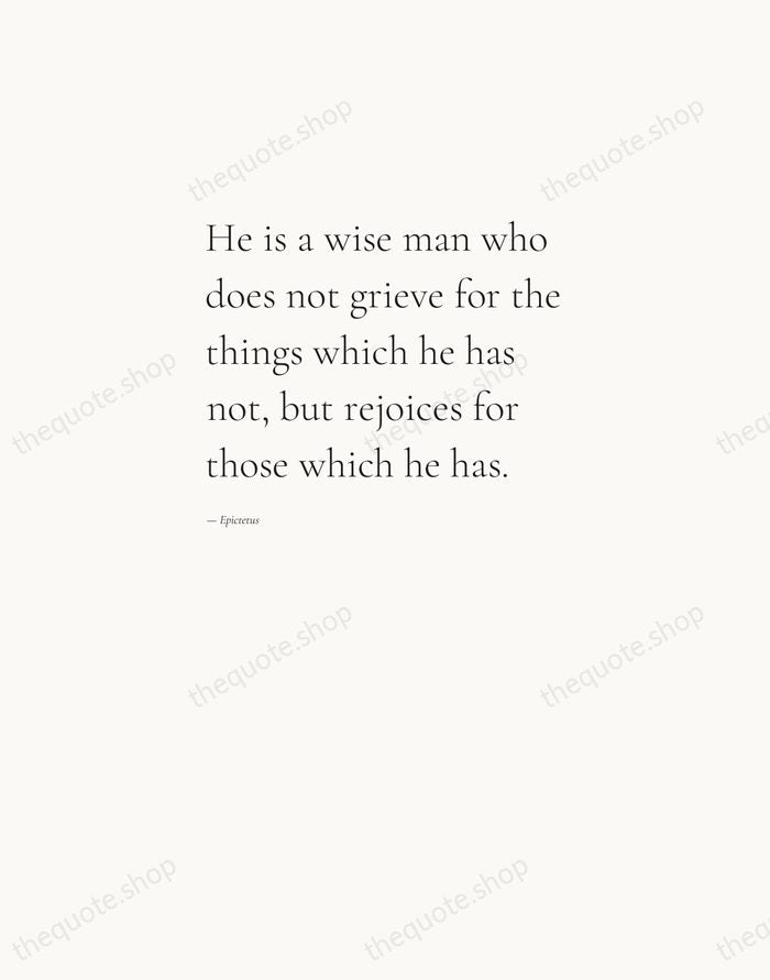 He is a wise man who does not grieve for the things… — Epictetus — Editorial Left Serif