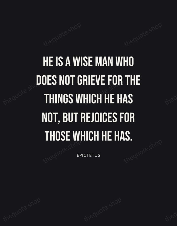 He is a wise man who does not grieve for the things… — Epictetus | Printable Wall Art — Poster Condensed