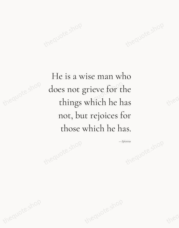 He is a wise man who does not grieve for the things… — Epictetus — Soft Serif Right