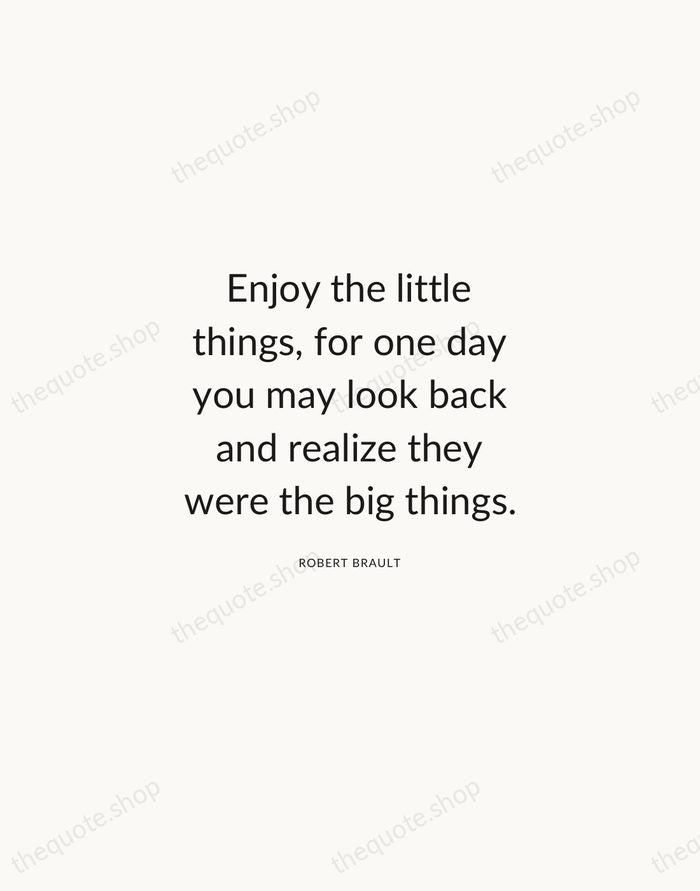 Enjoy the little things, for one day you may look back and… — Robert Brault — Modern Sans Calm