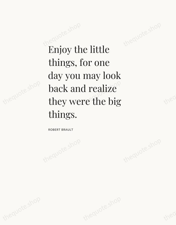 Enjoy the little things, for one day you may look back and… — Robert Brault — Asymmetric Left