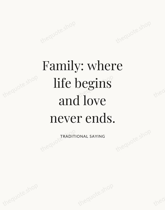 Family: where life begins and love never ends. — Traditional Saying | Printable Wall Art — Atelier Serif