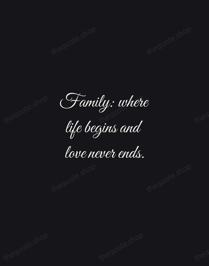 Family: where life begins and love never ends. — Traditional Saying — Night Script