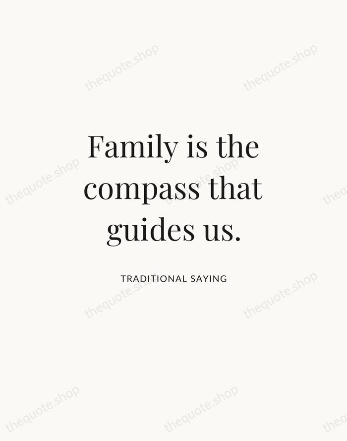 Family is the compass that guides us. — Traditional Saying | Printable Wall Art — Atelier Serif