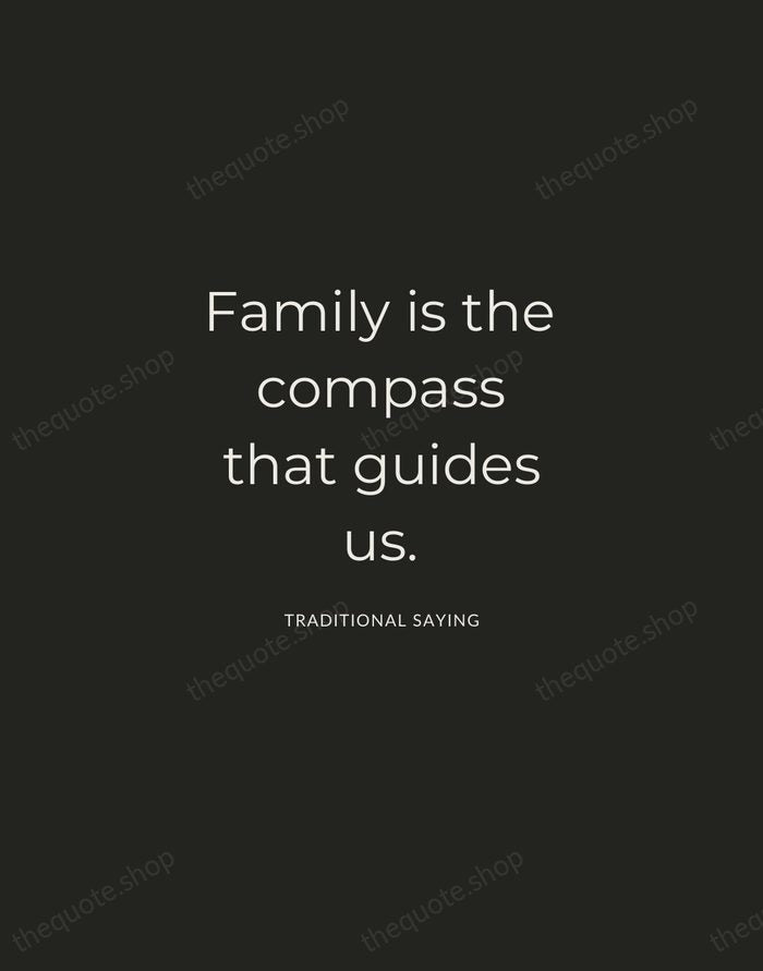 Family is the compass that guides us. — Traditional Saying — Charcoal Sans