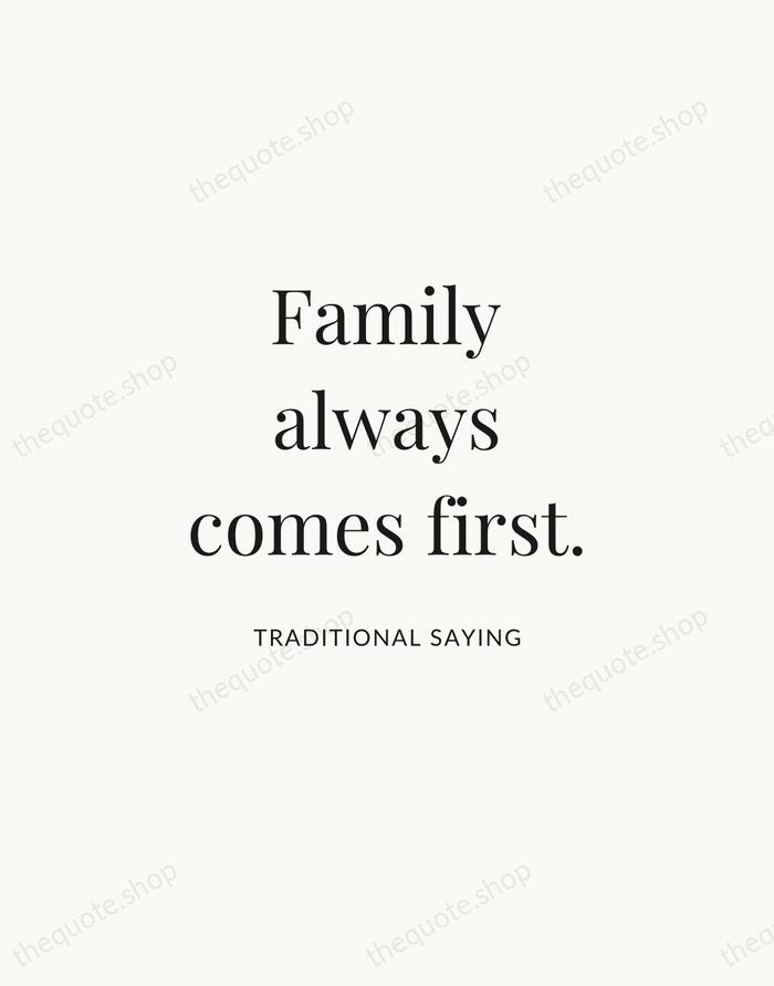 Family always comes first. — Traditional Saying | Printable Wall Art — Atelier Serif