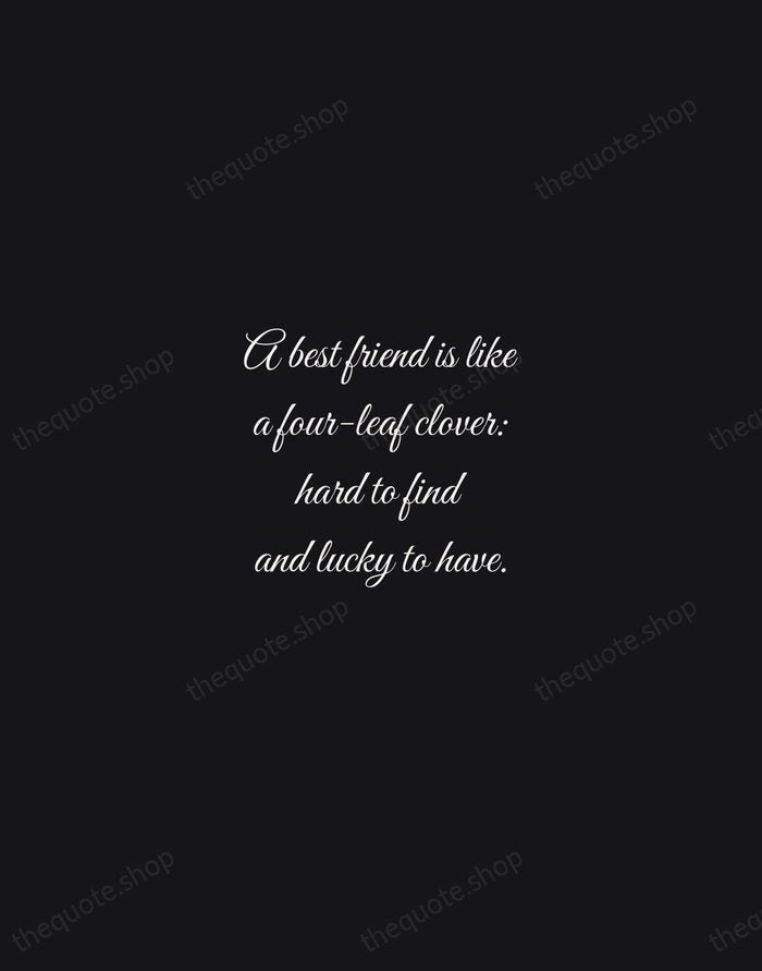 A best friend is like a four-leaf clover: hard to find and… — Traditional Saying — Night Script