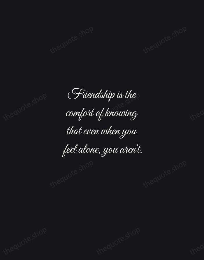 Friendship is the comfort of knowing that even when you feel alone… — Traditional Saying — Night Script