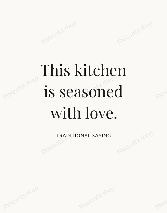 This kitchen is seasoned with love. — Traditional Saying | Printable Wall Art — Atelier Serif