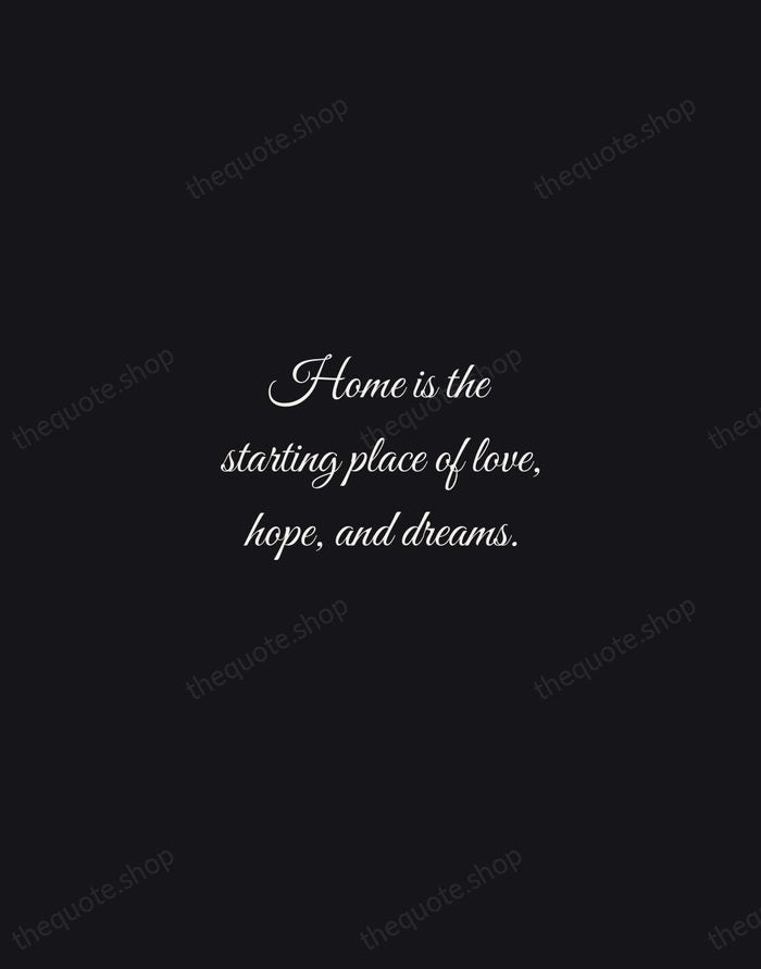 Home is the starting place of love, hope, and dreams. — Traditional Saying — Night Script