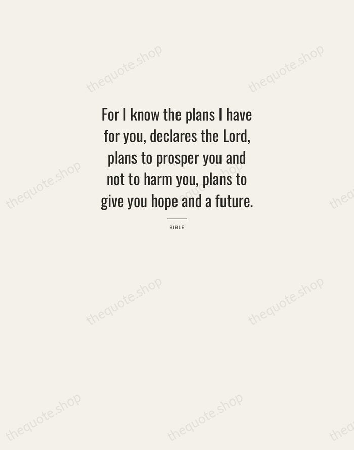 For I know the plans I have for you, declares the Lord… — Bible — Letterpress Caps