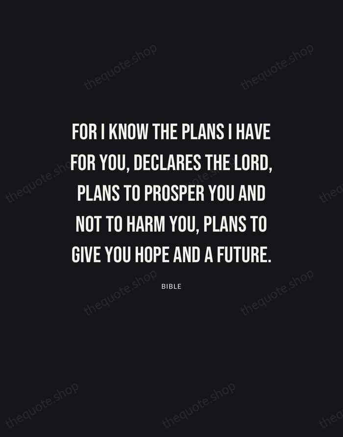 For I know the plans I have for you, declares the Lord… — Bible | Printable Wall Art — Poster Condensed