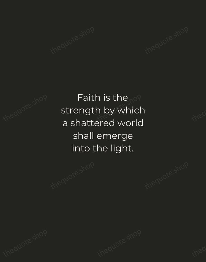 Faith is the strength by which a shattered world shall emerge into… — Helen Keller — Tracked Caps Unsigned