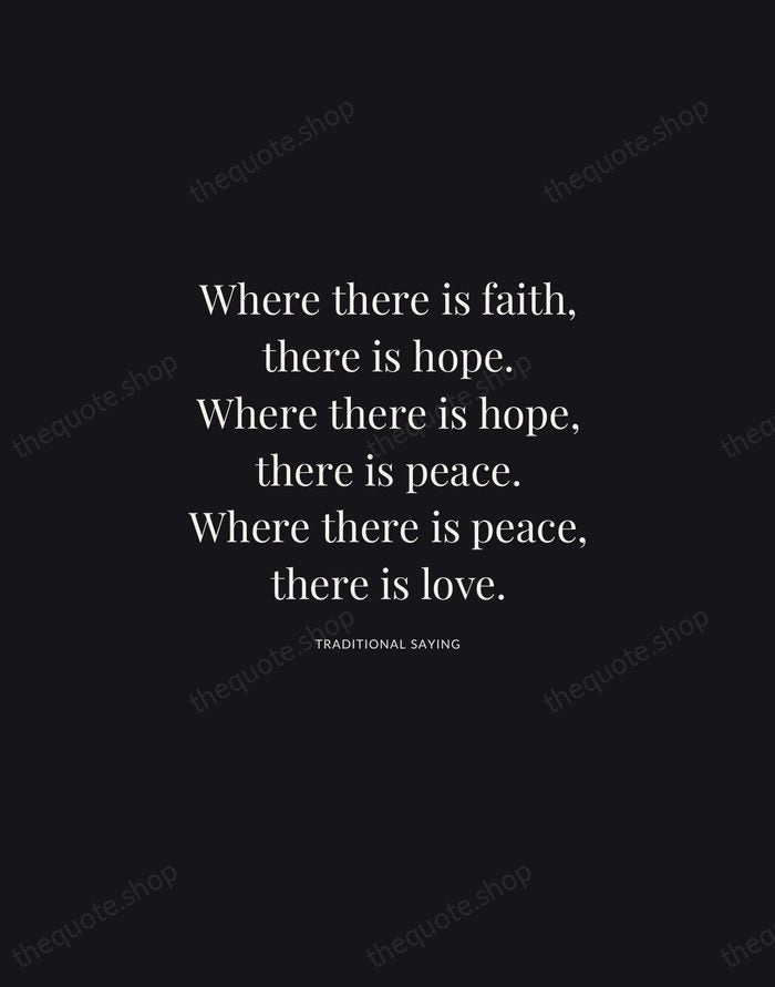 Where there is faith, there is hope. Where there is hope, there… — Traditional Saying | Printable Wall Art — Midnight Serif