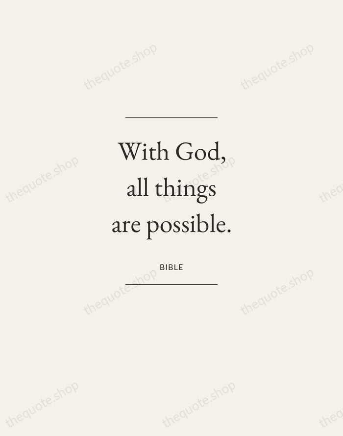 With God, all things are possible. — Bible — Gallery Frame