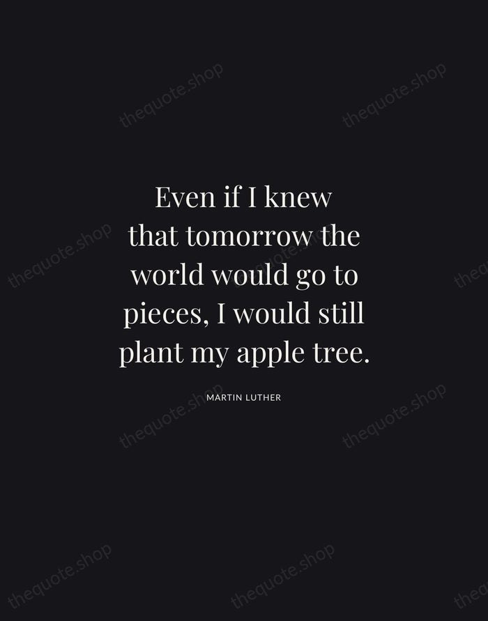 Even if I knew that tomorrow the world would go to pieces… — Martin Luther | Printable Wall Art — Midnight Serif