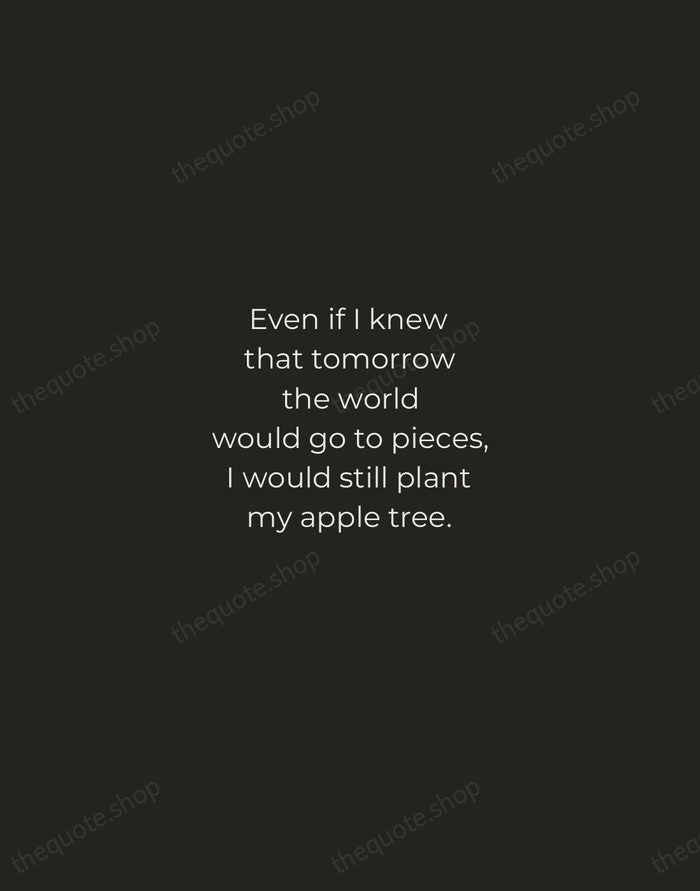 Even if I knew that tomorrow the world would go to pieces… — Martin Luther — Tracked Caps Unsigned