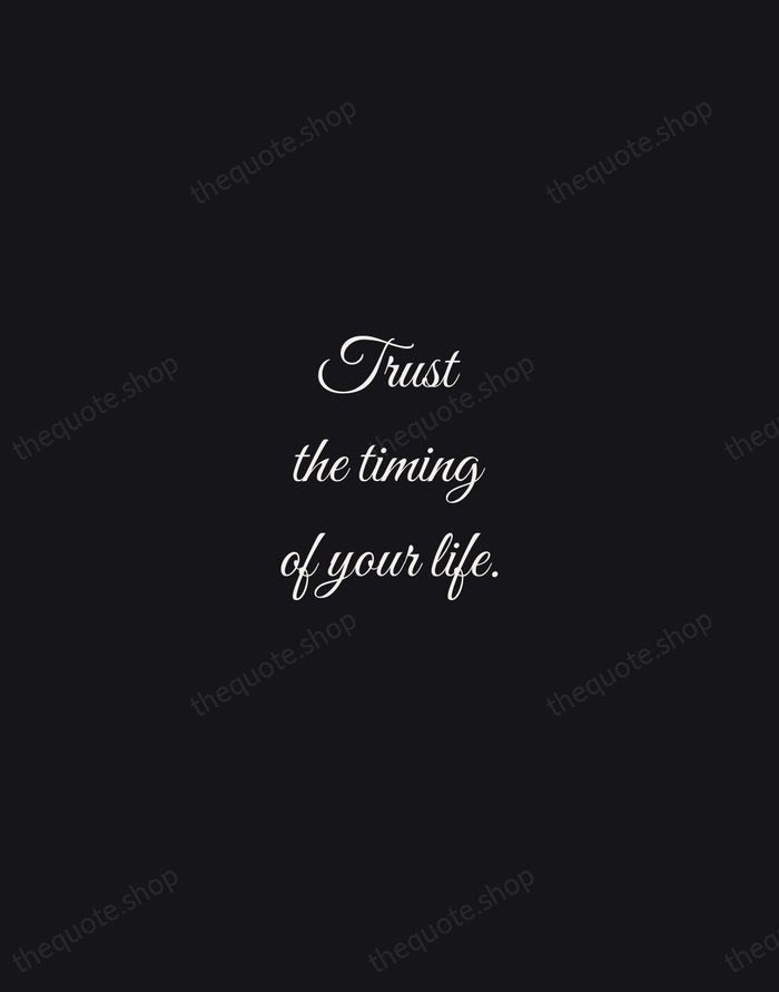Trust the timing of your life. — Traditional Saying — Night Script