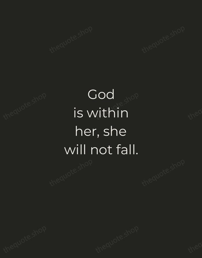 God is within her, she will not fall. — Bible — Tracked Caps Unsigned