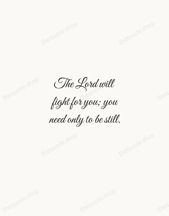 The Lord will fight for you; you need only to be still. — Bible — Script Whisper