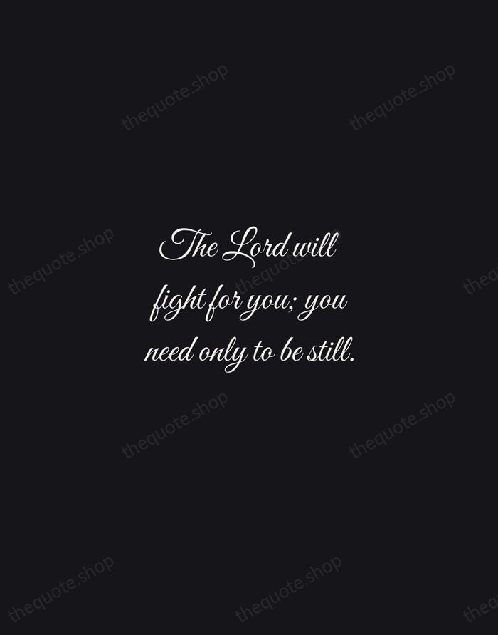 The Lord will fight for you; you need only to be still. — Bible — Night Script