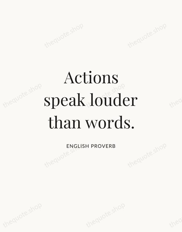 Actions speak louder than words. — English Proverb | Printable Wall Art — Atelier Serif