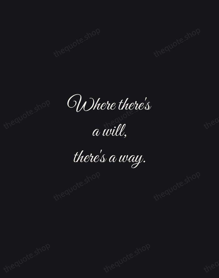 Where there's a will, there's a way. — English Proverb — Night Script