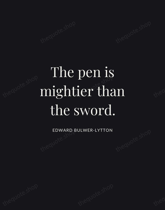 The pen is mightier than the sword. — Edward Bulwer-Lytton | Printable Wall Art — Midnight Serif
