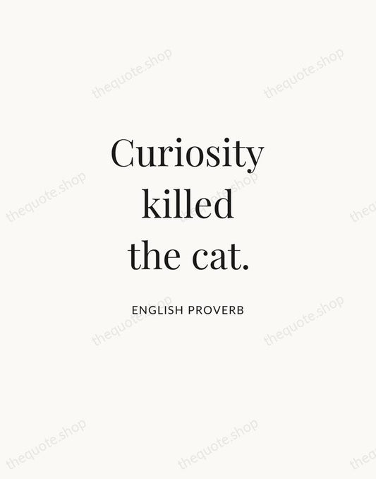 Curiosity killed the cat. — English Proverb | Printable Wall Art — Atelier Serif