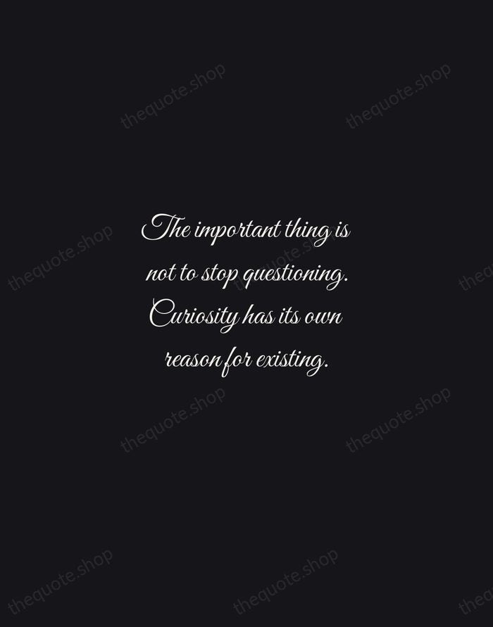 The important thing is not to stop questioning. Curiosity has its own… — Albert Einstein — Night Script
