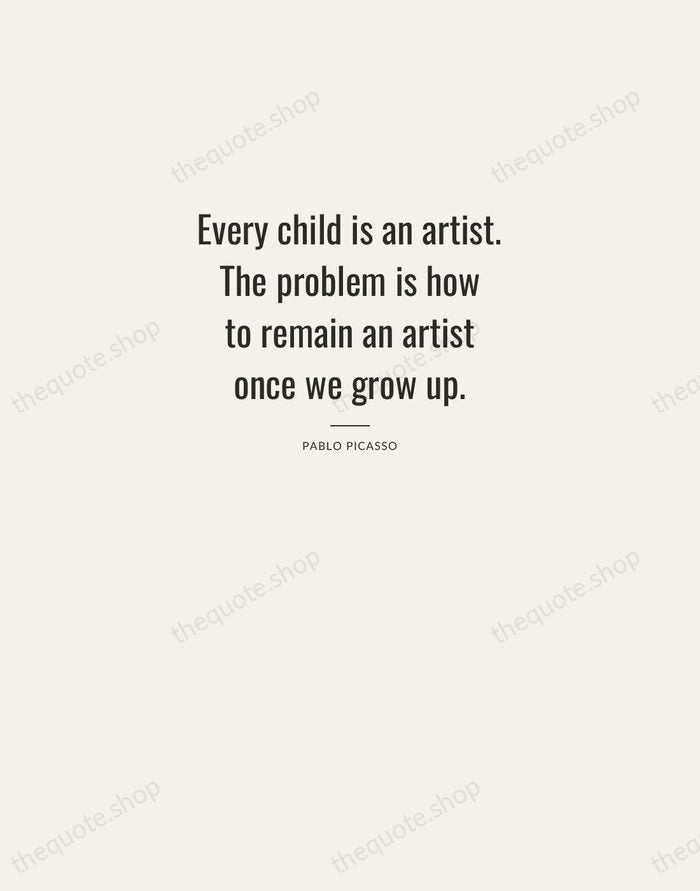 Every child is an artist. The problem is how to remain an… — Pablo Picasso — Letterpress Caps
