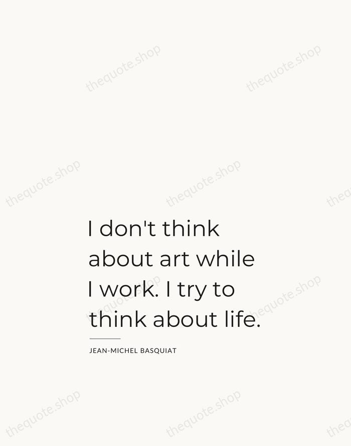 I don't think about art while I work. I try to think… — Jean-Michel Basquiat — Studio Left