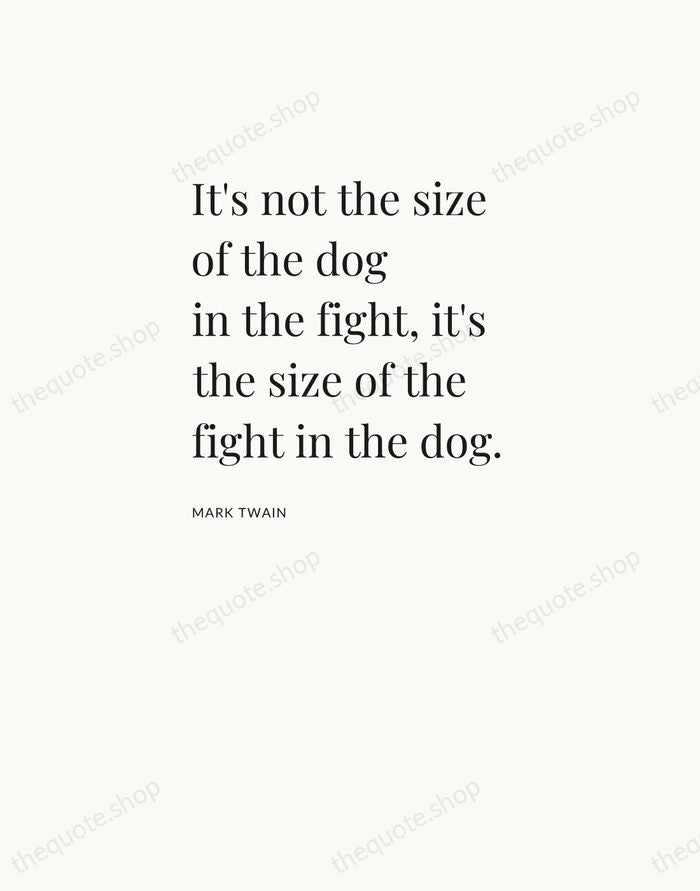 It's not the size of the dog in the fight, it's the… — Mark Twain — Asymmetric Left