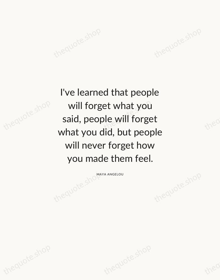 I've learned that people will forget what you said, people will forget… — Maya Angelou — Modern Sans Calm