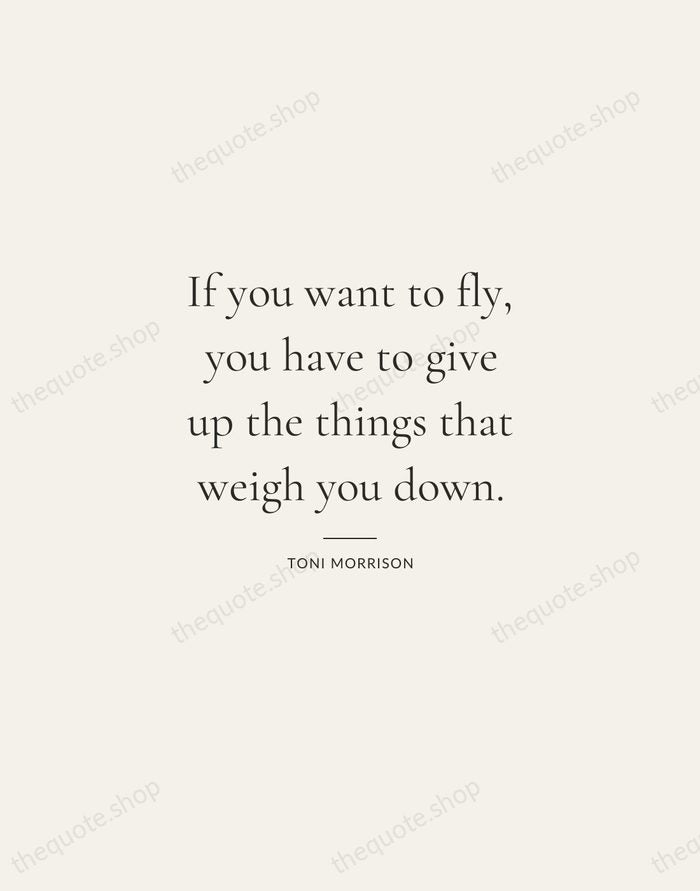 If you want to fly, you have to give up the things… — Toni Morrison — Gallery Rule