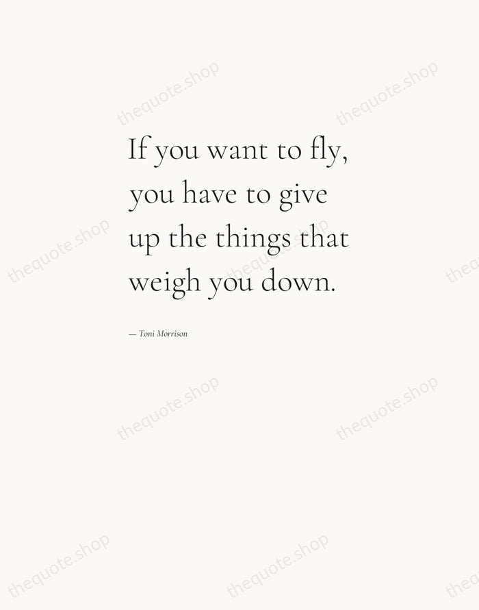 If you want to fly, you have to give up the things… — Toni Morrison — Editorial Left Serif