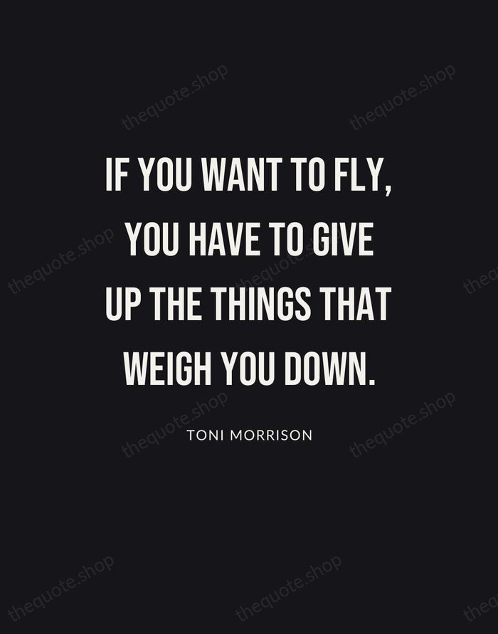 If you want to fly, you have to give up the things… — Toni Morrison | Printable Wall Art — Poster Condensed