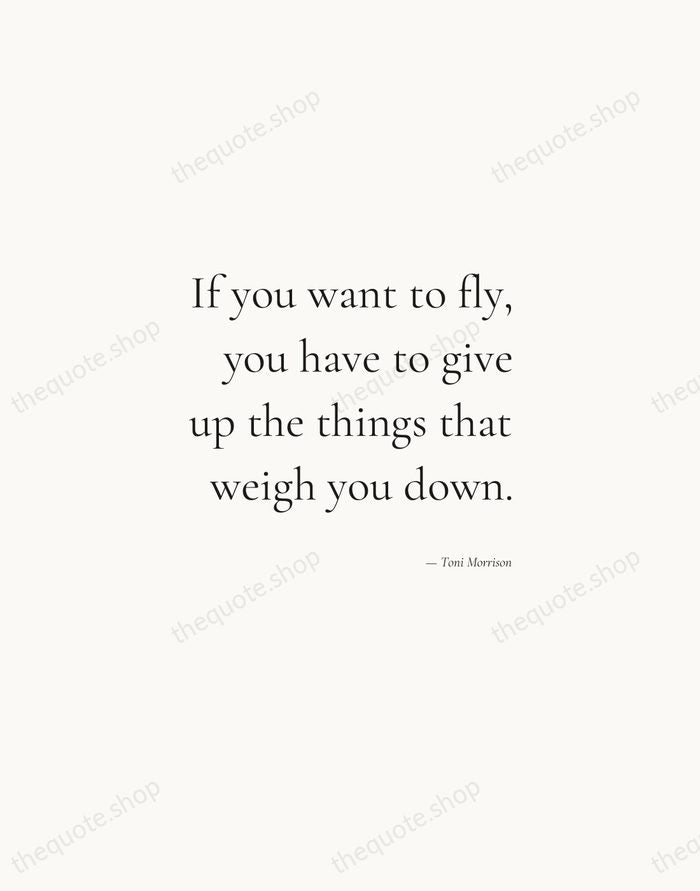 If you want to fly, you have to give up the things… — Toni Morrison — Soft Serif Right