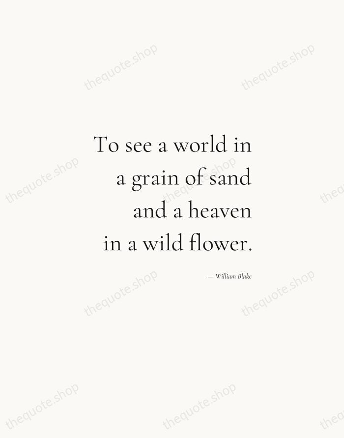 To see a world in a grain of sand and a heaven… — William Blake — Soft Serif Right
