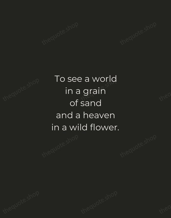 To see a world in a grain of sand and a heaven… — William Blake — Tracked Caps Unsigned