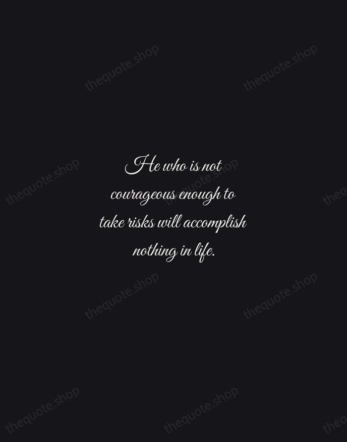 He who is not courageous enough to take risks will accomplish nothing… — Muhammad Ali — Night Script