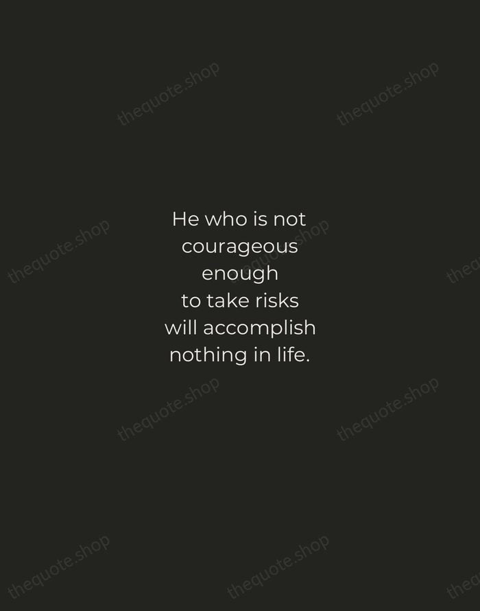 He who is not courageous enough to take risks will accomplish nothing… — Muhammad Ali — Tracked Caps Unsigned