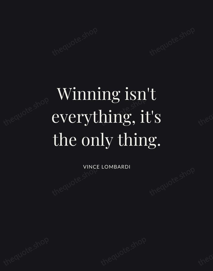 Winning isn't everything, it's the only thing. — Vince Lombardi | Printable Wall Art — Midnight Serif