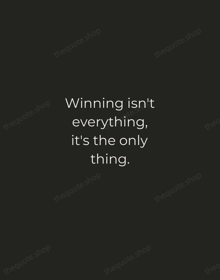 Winning isn't everything, it's the only thing. — Vince Lombardi — Tracked Caps Unsigned