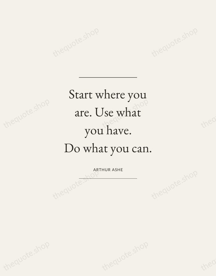 Start where you are. Use what you have. Do what you can. — Arthur Ashe — Gallery Frame