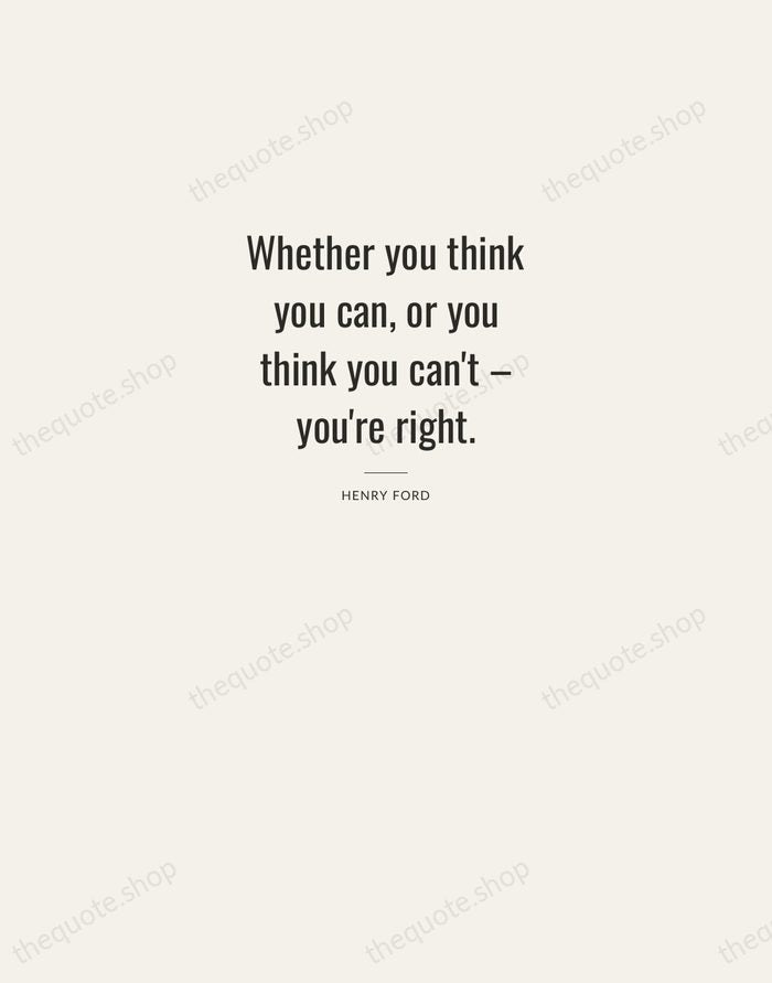 Whether you think you can, or you think you can't – you're… — Henry Ford — Letterpress Caps