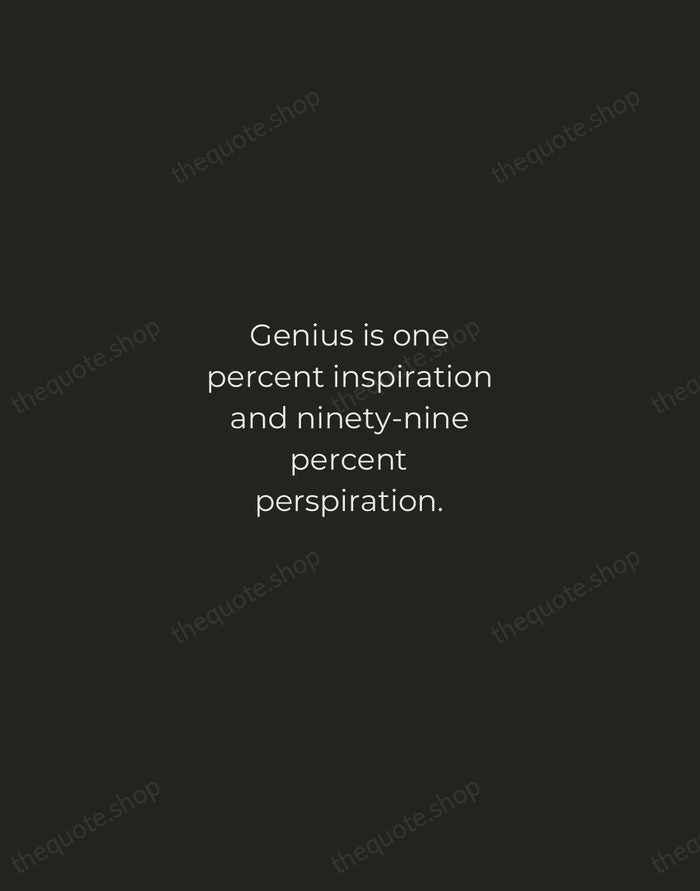 Genius is one percent inspiration and ninety-nine percent perspiration. — Thomas Edison — Tracked Caps Unsigned