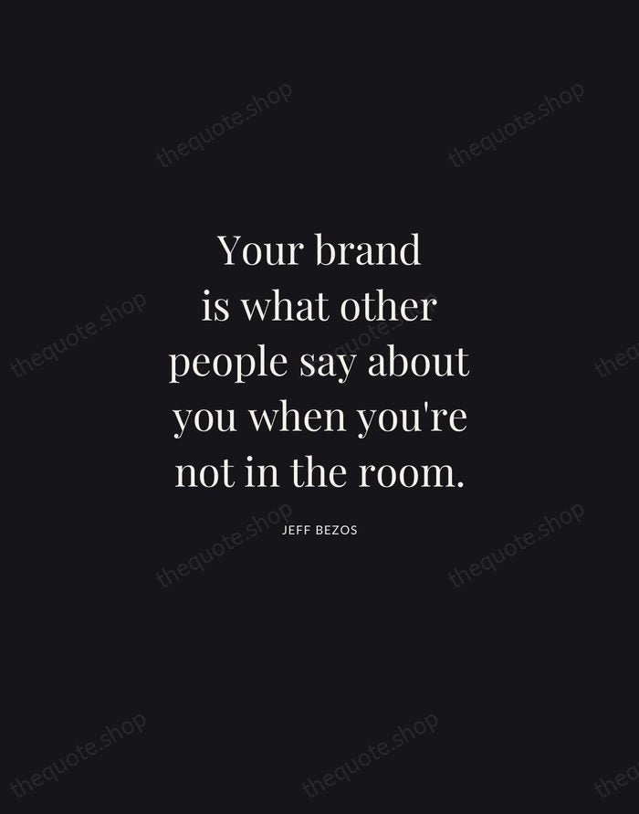 Your brand is what other people say about you when you're not… — Jeff Bezos | Printable Wall Art — Midnight Serif