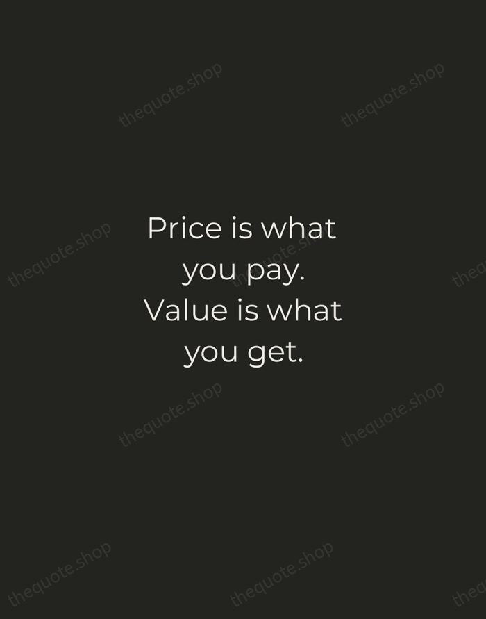Price is what you pay. Value is what you get. — Warren Buffett — Tracked Caps Unsigned